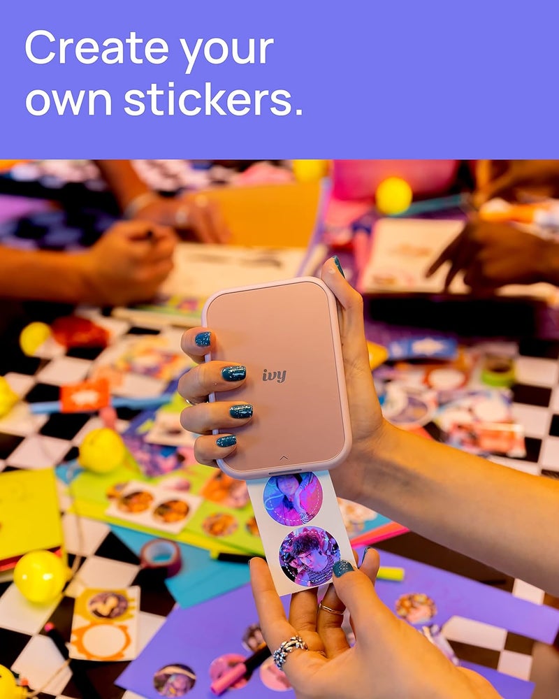 Canon Ivy Zink Pre-Cut Circle Sticker Paper 20 Sheets Pack Compatible with Ivy Mini Photo Printer and CLIQ+/CLIQ+2 - Image 3